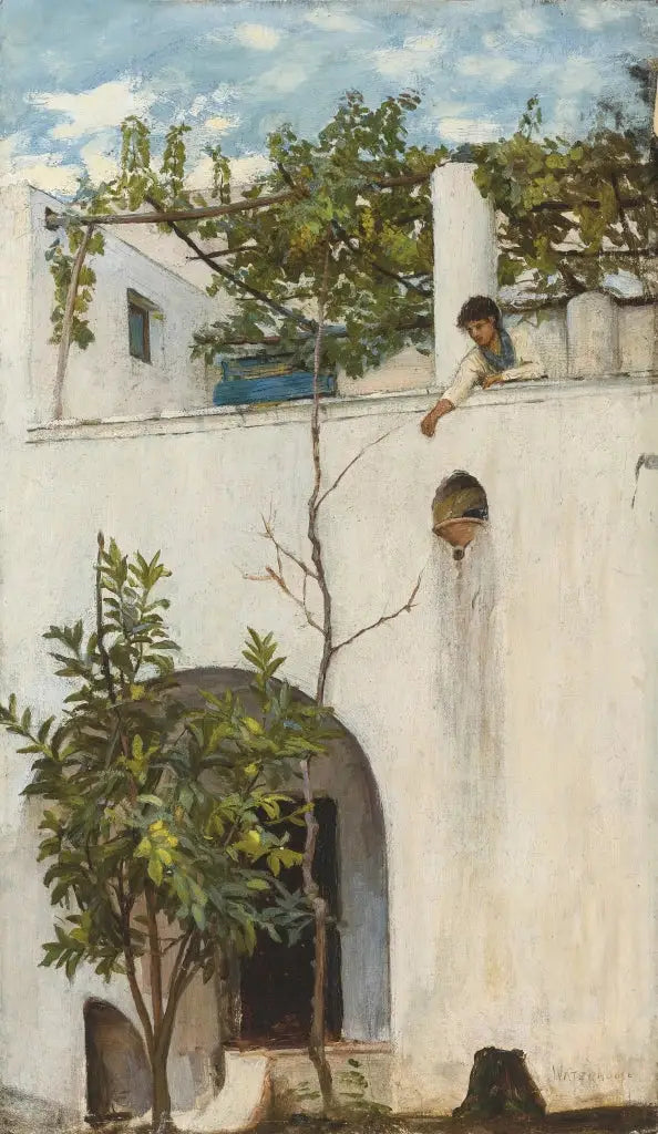Dame sur un balcon, Capri - John William Waterhouse