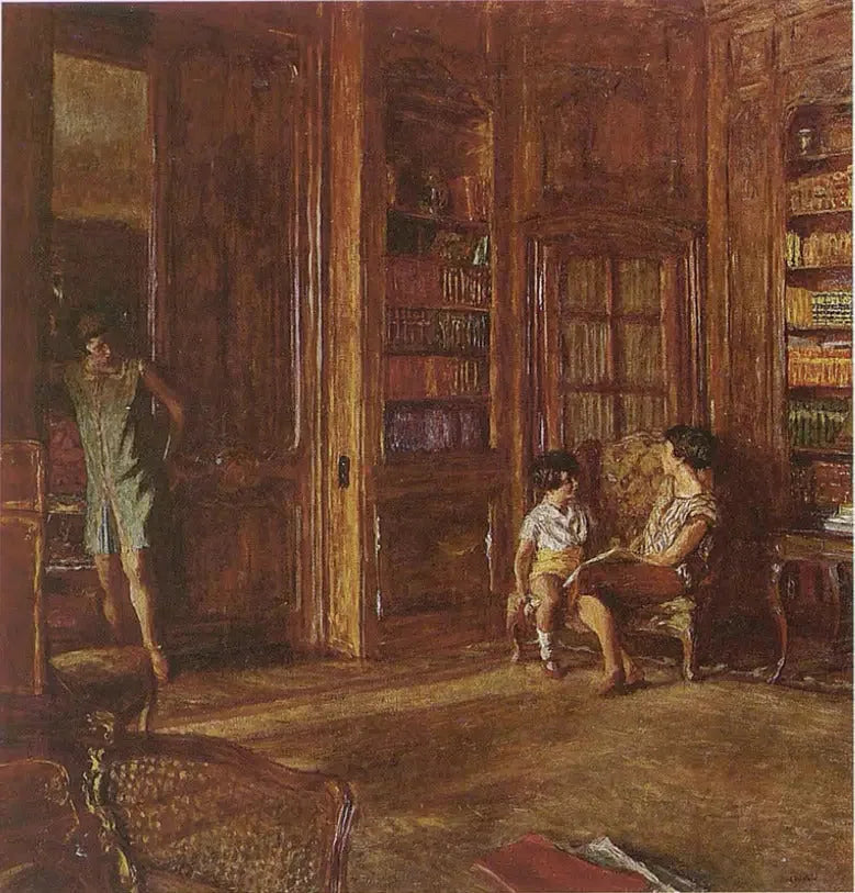 ในห้องสมุด - Édouard Vuillard