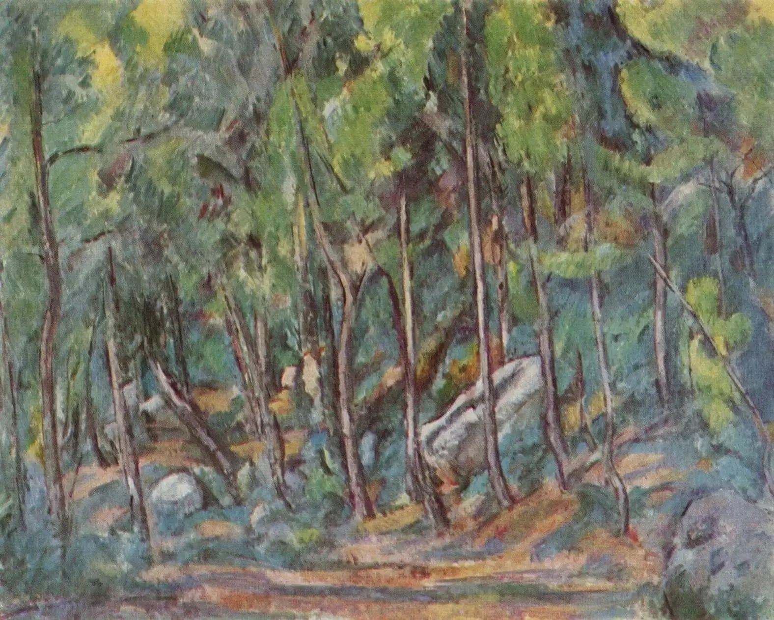 Dans la forêt de Fontainebleau - Paul Cézanne image 1 reproduction de peinture à l’huile