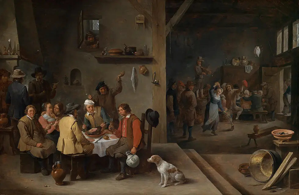 Dans la taverne - David Teniers le Jeune image 1 reproduction artisanale de tableau