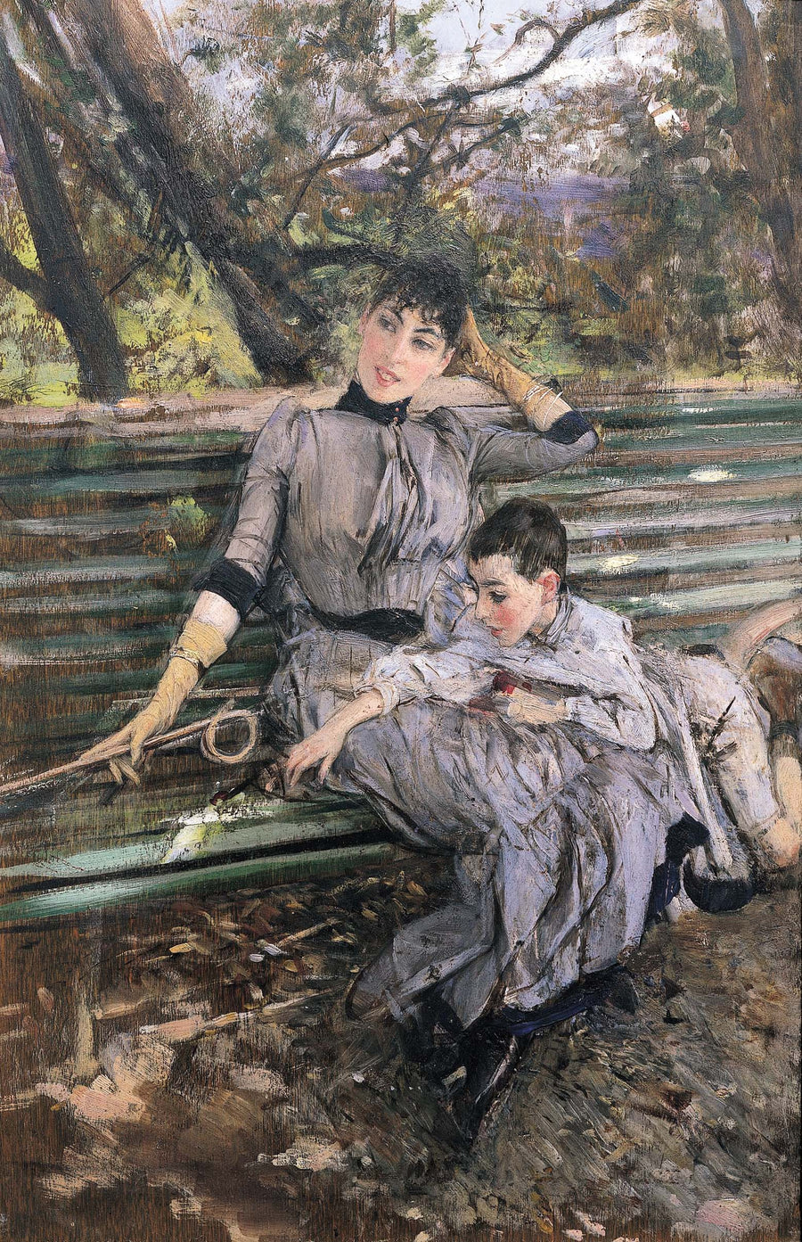 ในสวน Alaide และ Ottavio Banti - Giovanni Boldini