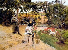 Dans le jardin - Giovanni Boldini image 1 reproduction de peinture à l’huile