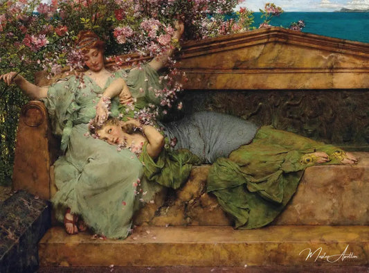 Dans un jardin de roses - Lawrence Alma-Tadema Reproductions de tableaux à la peinture à l’huile