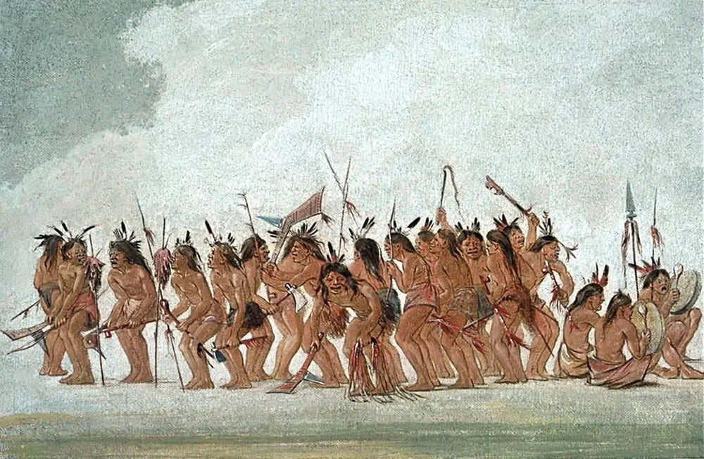 Danse du chien à Fort Snelling - George Catlin image 1 tableau peint à l’huile sur toile