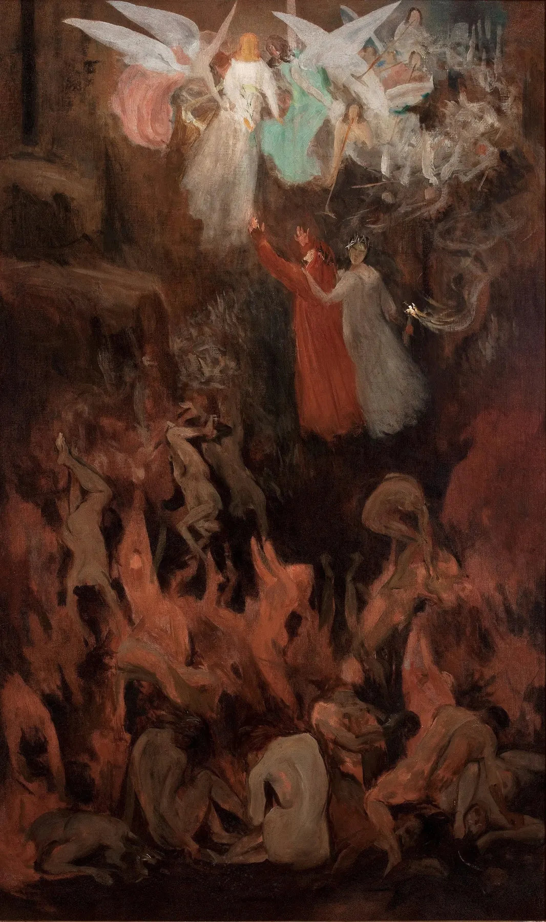 Dante et Virgilio ascendants au Paraíso - Eliseu Visconti image 1 copie de tableau peinte à la main