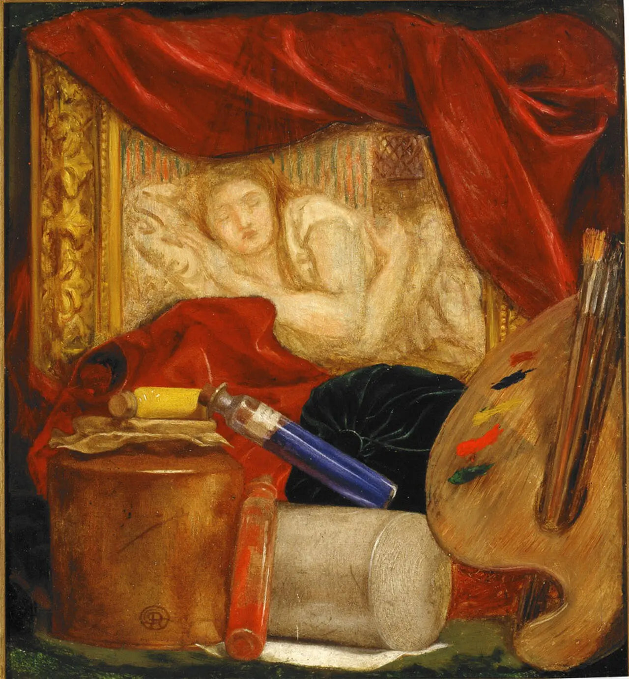 Bottles, peinture de Dante Gabriel Rossetti