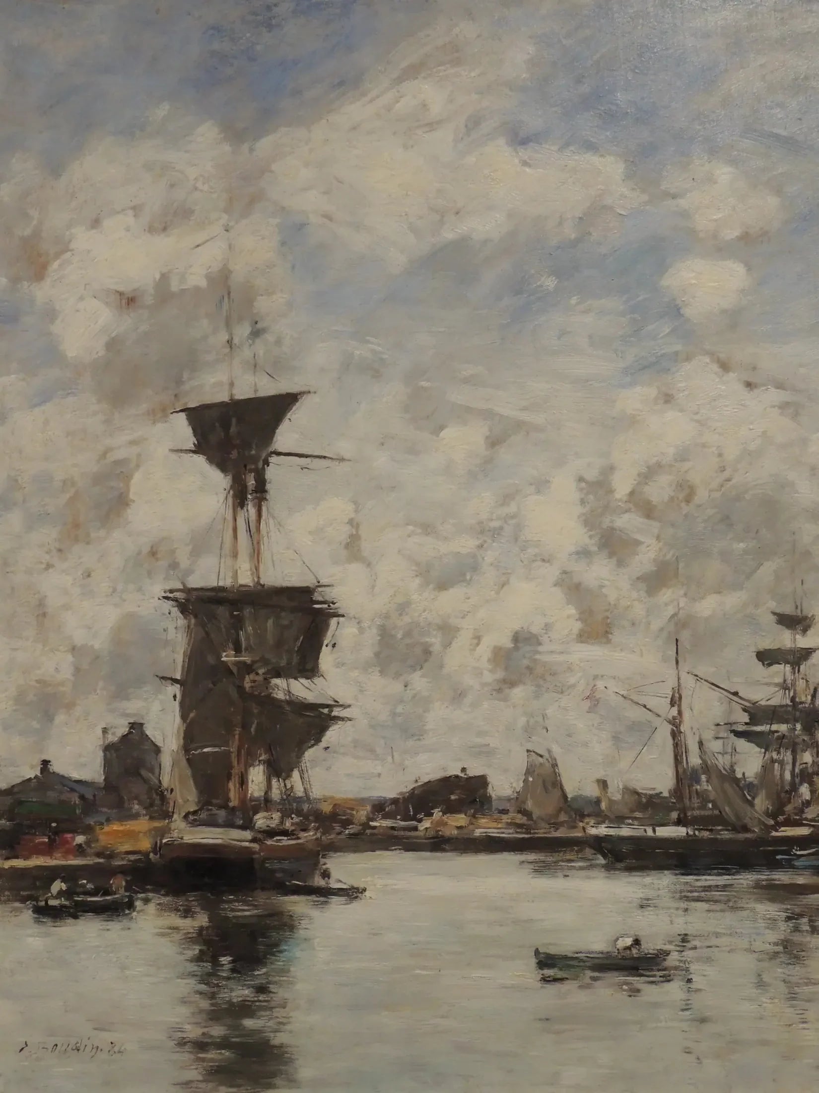 Deauville, le bassin - Eugène Boudin image 1 reproduction de peinture à l’huile
