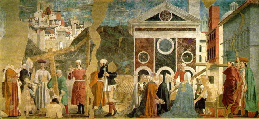 การค้นพบและหลักฐานของไม้กางเขนที่แท้จริง - Piero della Francesca