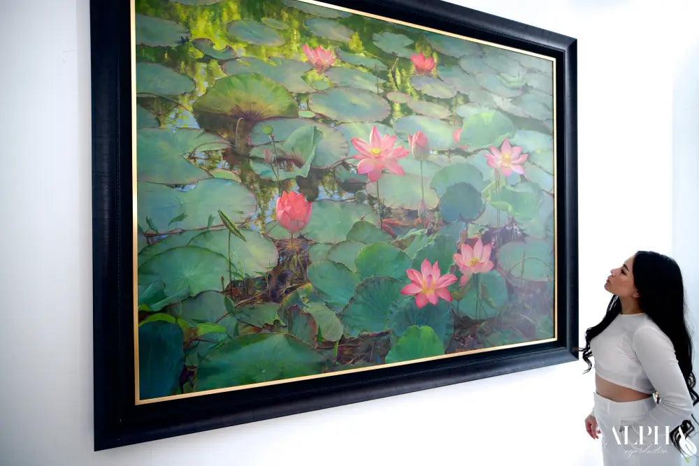 Découvrez Water Lilies and Lotuses II – Somchai | 200 x 150 cm Reproductions de tableaux à la peinture à l’huile