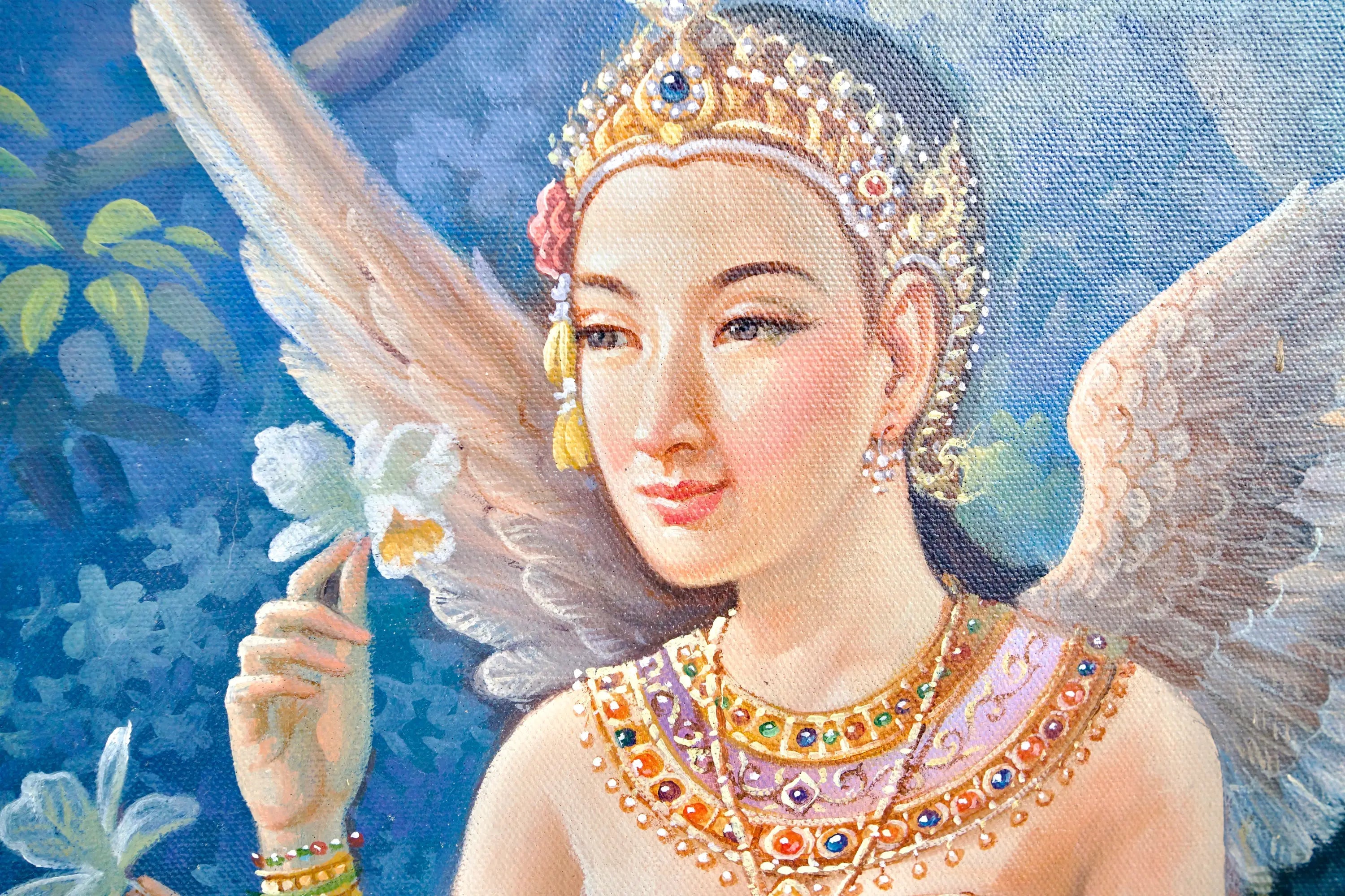 Déesse Kinnaree | 170 x 120 cm Reproductions de tableaux à la peinture à l’huile