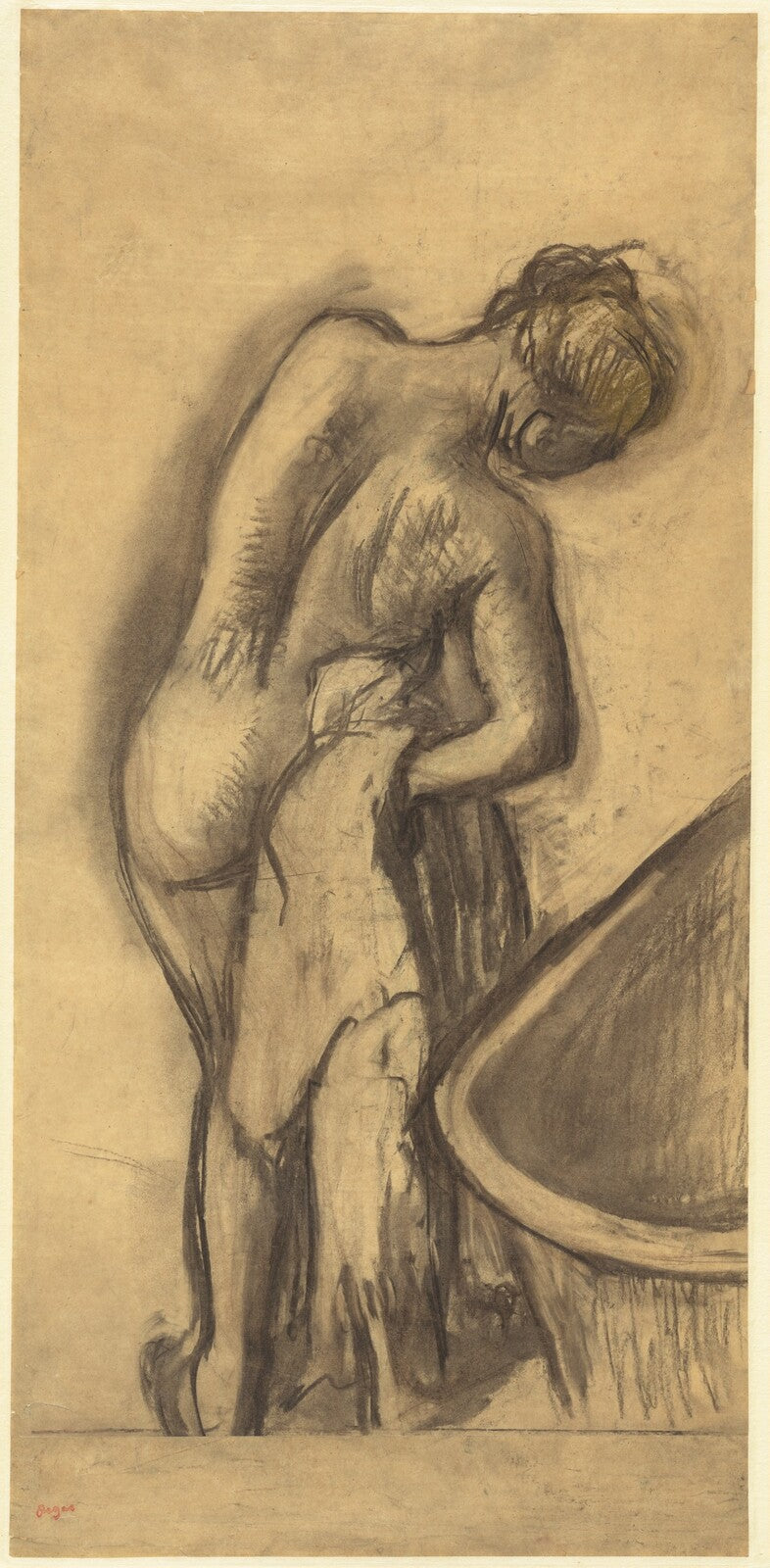 After the Bath: Woman Drying Herself, Edgar Degas, c. 1900 — pastel, National Gallery of Art