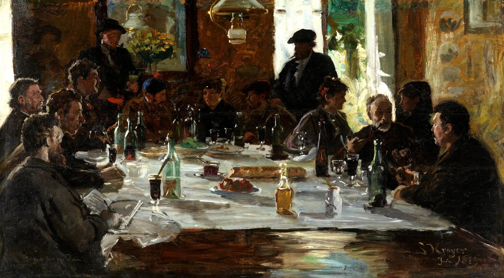 Déjeuner d'artistes. Cernay-la-Ville - Peder Severin Krøyer image 1 copie peinte à la main à l’huile
