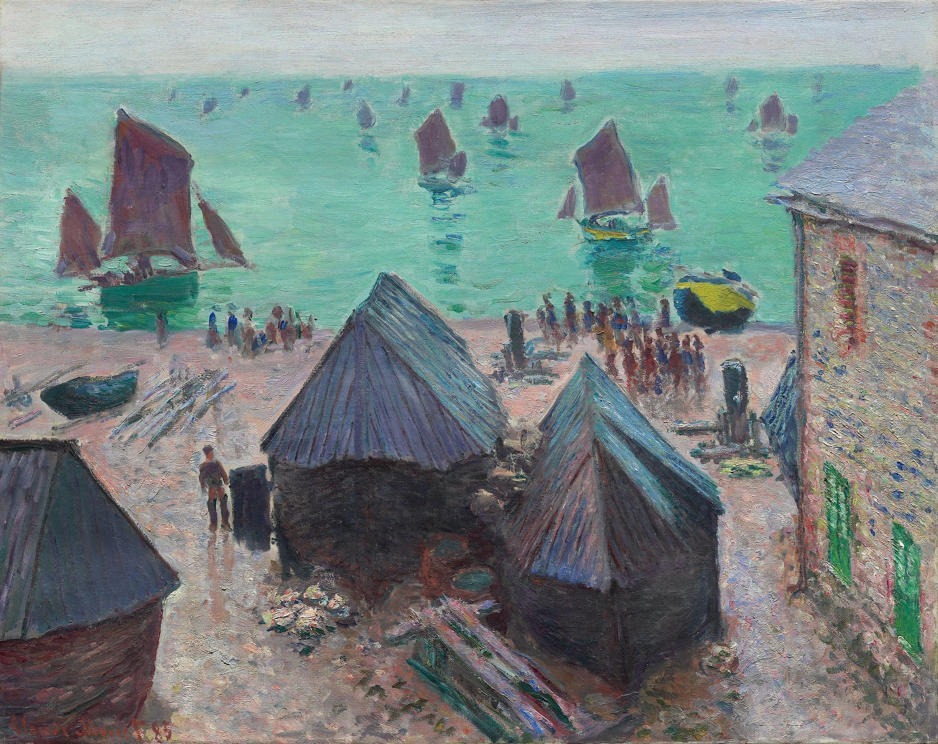 Le Départ des bateaux, Étretat W1025 par Claude Monet, Art Institute of Chicago