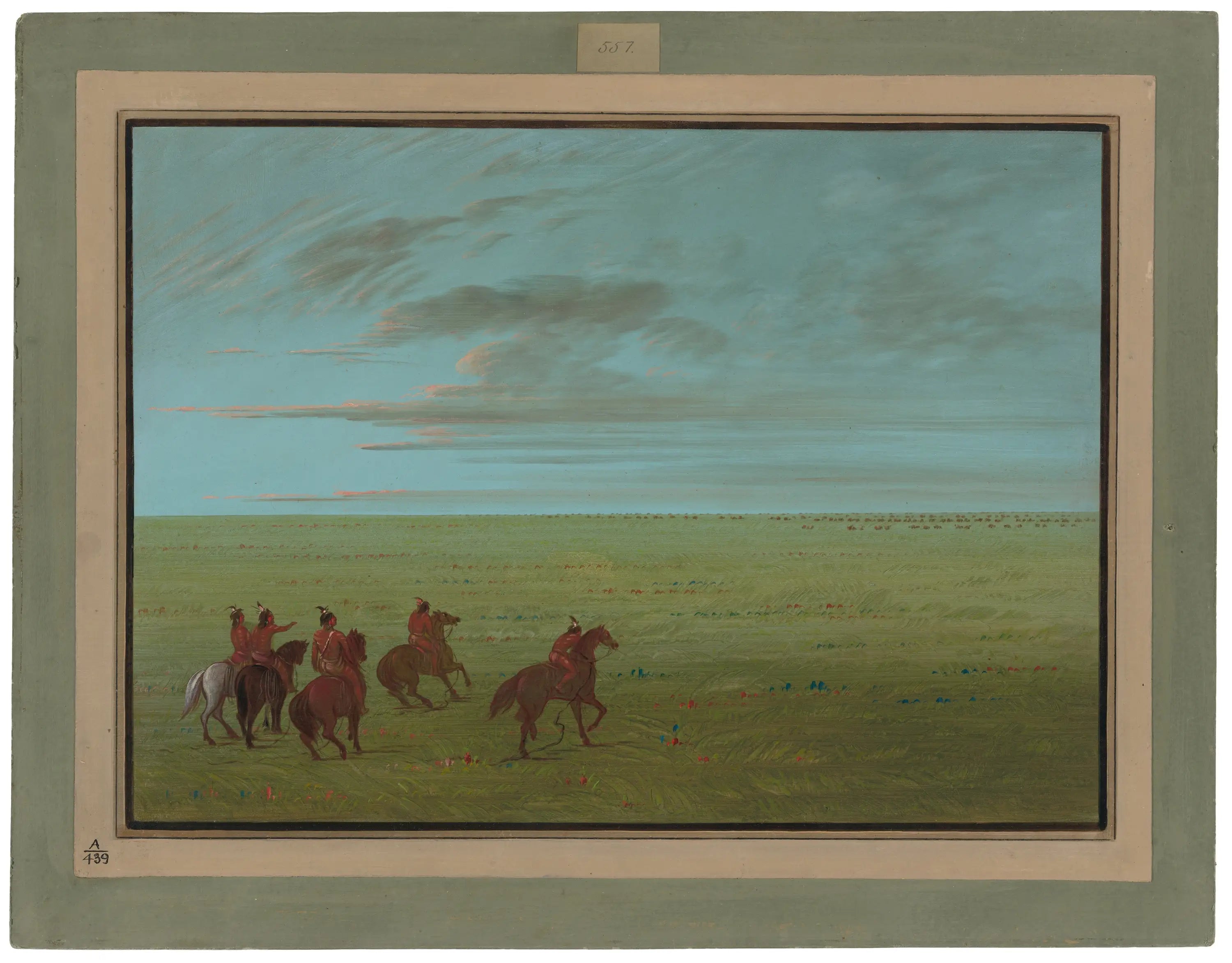 Départ de Connibos pour les chevaux sauvages - George Catlin image 1 reproduction artisanale de tableau
