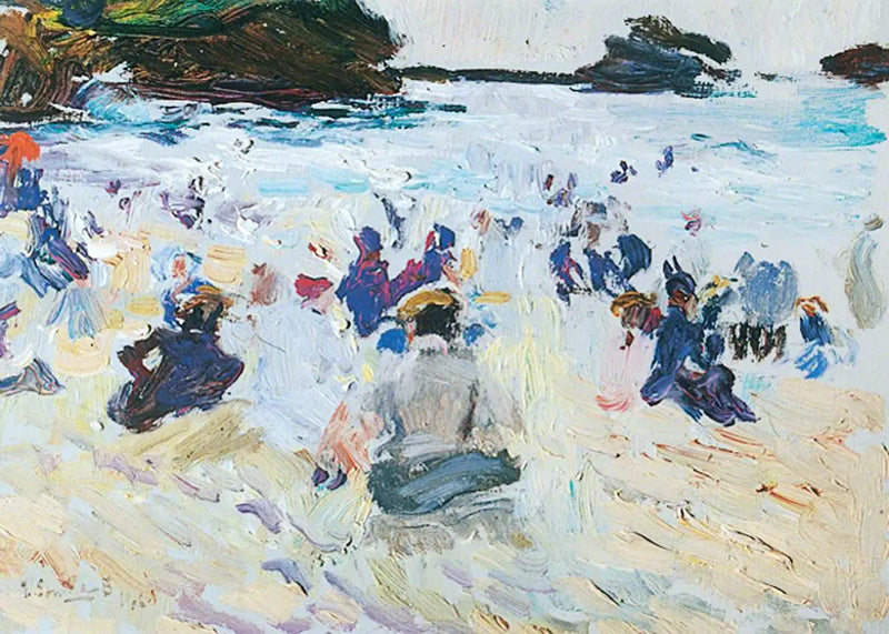 ผู้คนที่นั่งอยู่บนชายหาด - Joaquín Sorolla