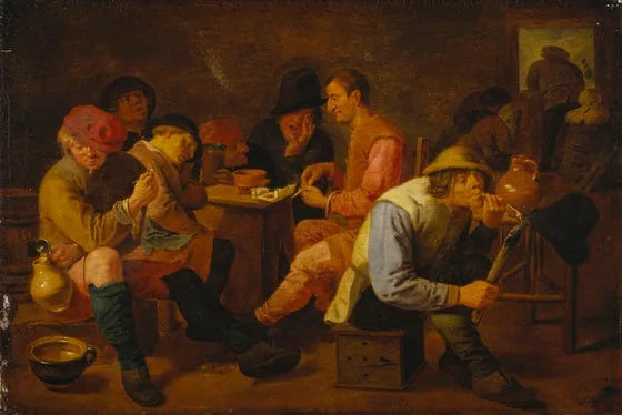 Des paysans dans une auberge - Adriaen Brouwer image 1 copie de tableau peinte à la main
