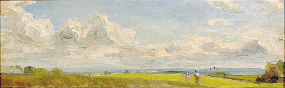Des personnes qui marchent dans un paysage estival. - Michael Peter Ancher image 1 tableau peint à l’huile sur toile