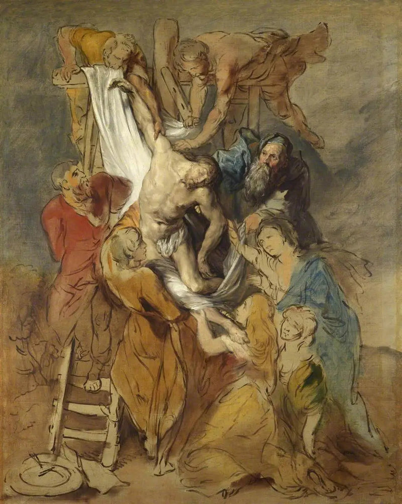 ภาพวาด Descente de Croix (ตามผลงานของ Pierre Paul Rubens) - Thomas Gainsborough