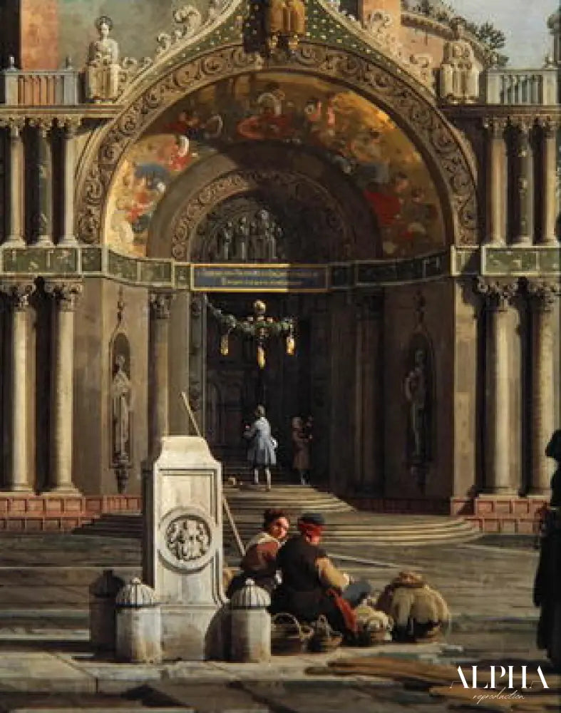 Détail du Capriccio dans une église - Giovanni Antonio Canal - Reproductions de tableaux et peintures haut de gamme