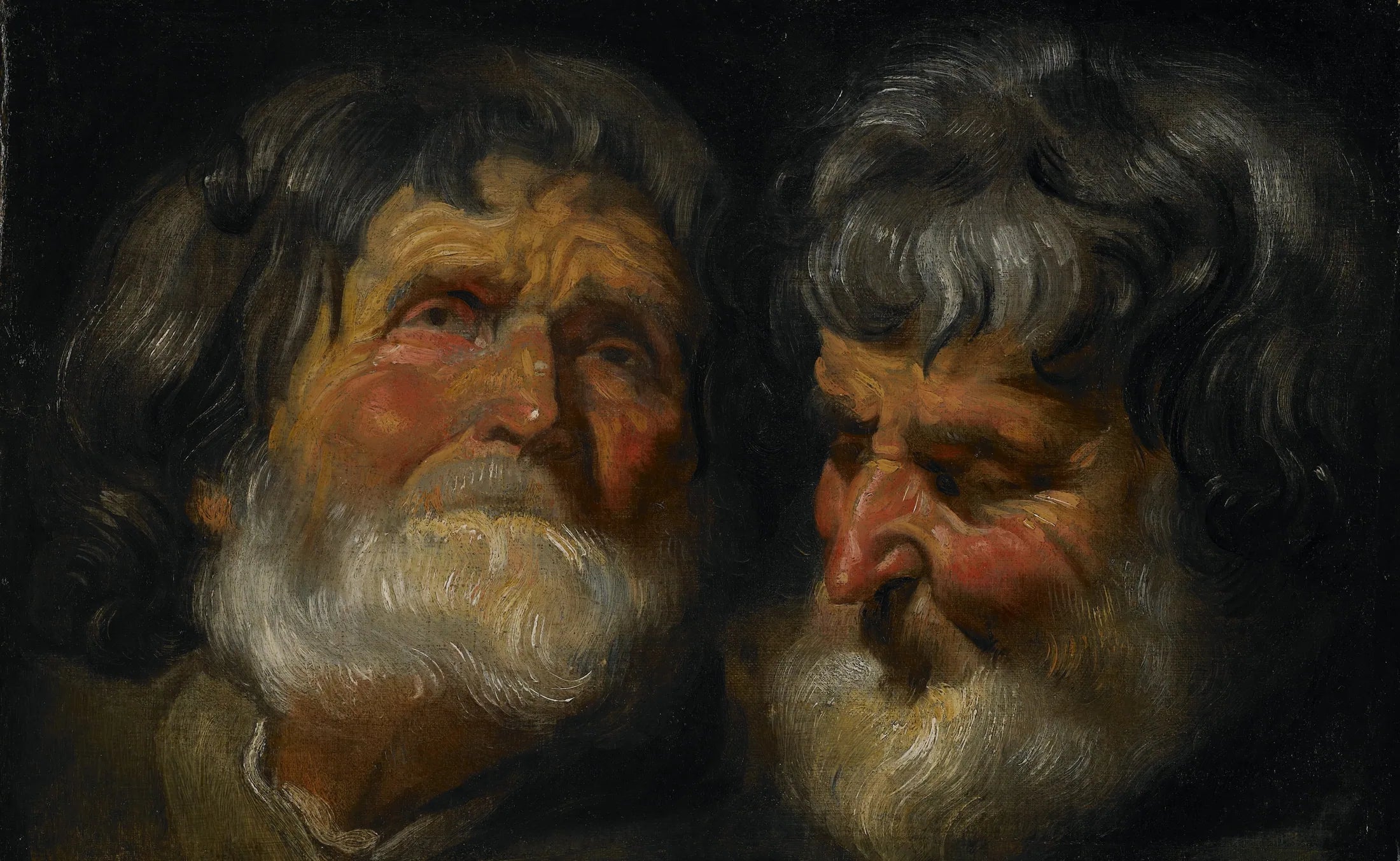 Deux études de la tête d'un vieil homme - Jacob Jordaens image 1 tableau peint à l’huile sur toile