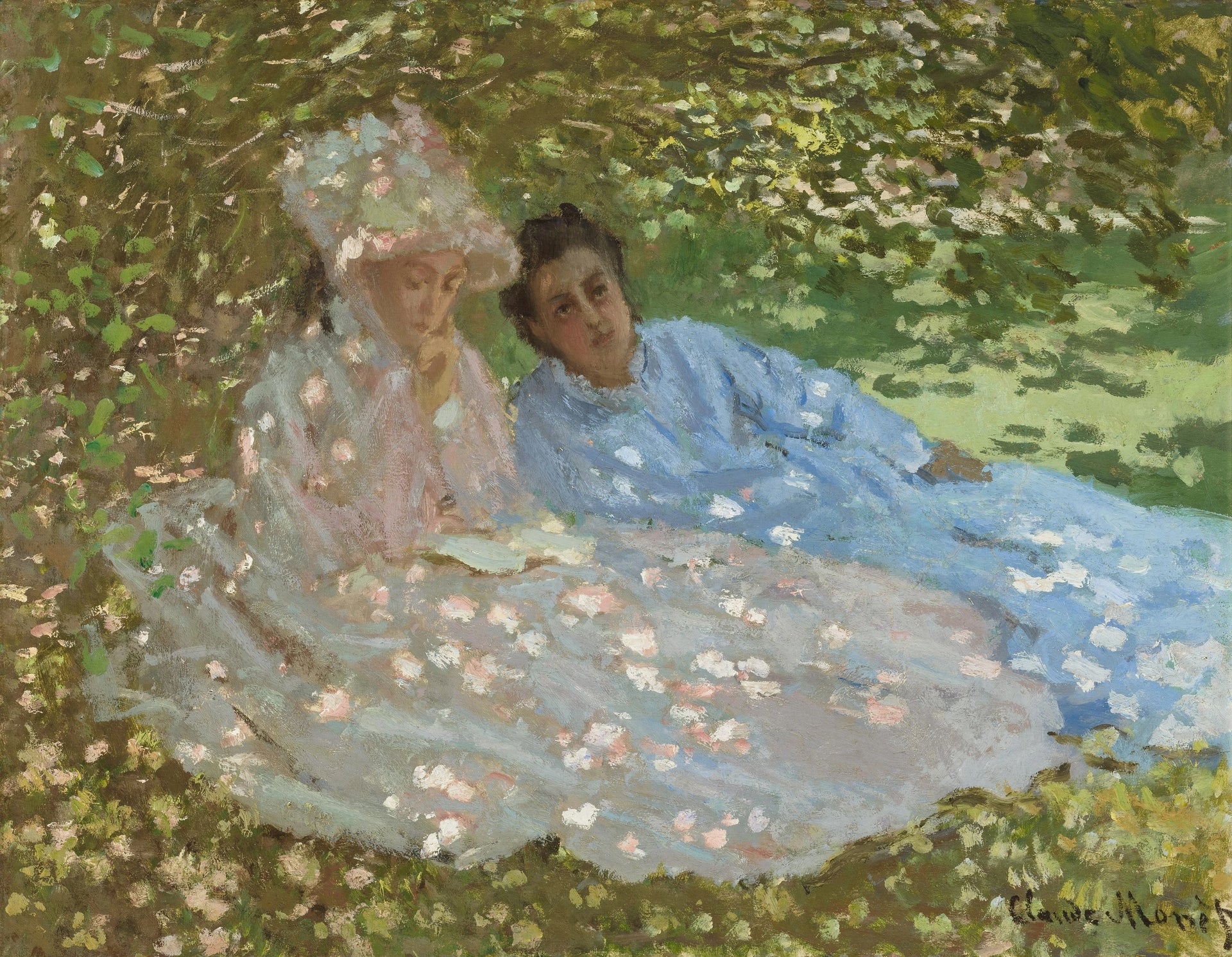 Deux femmes dans un jardin vers 1872 par Claude Monet, Los Angeles County Museum of Art