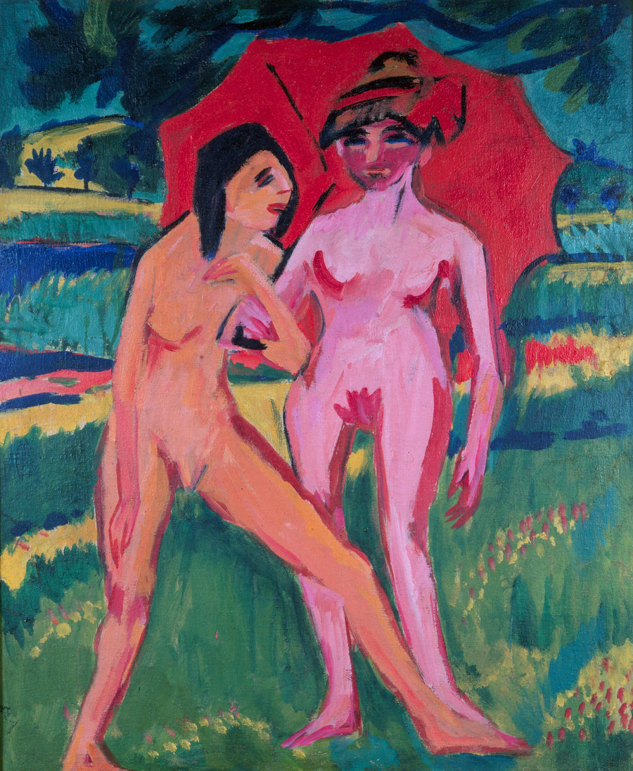 Deux filles sous un parapluie - Ernst Ludwig Kirchner