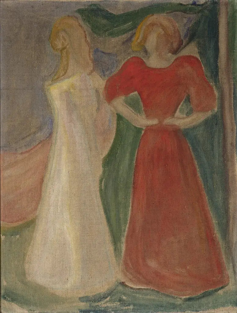 สาวสองคนในชุดแดงและขาว (Frise Reinhardt) - Edvard Munch