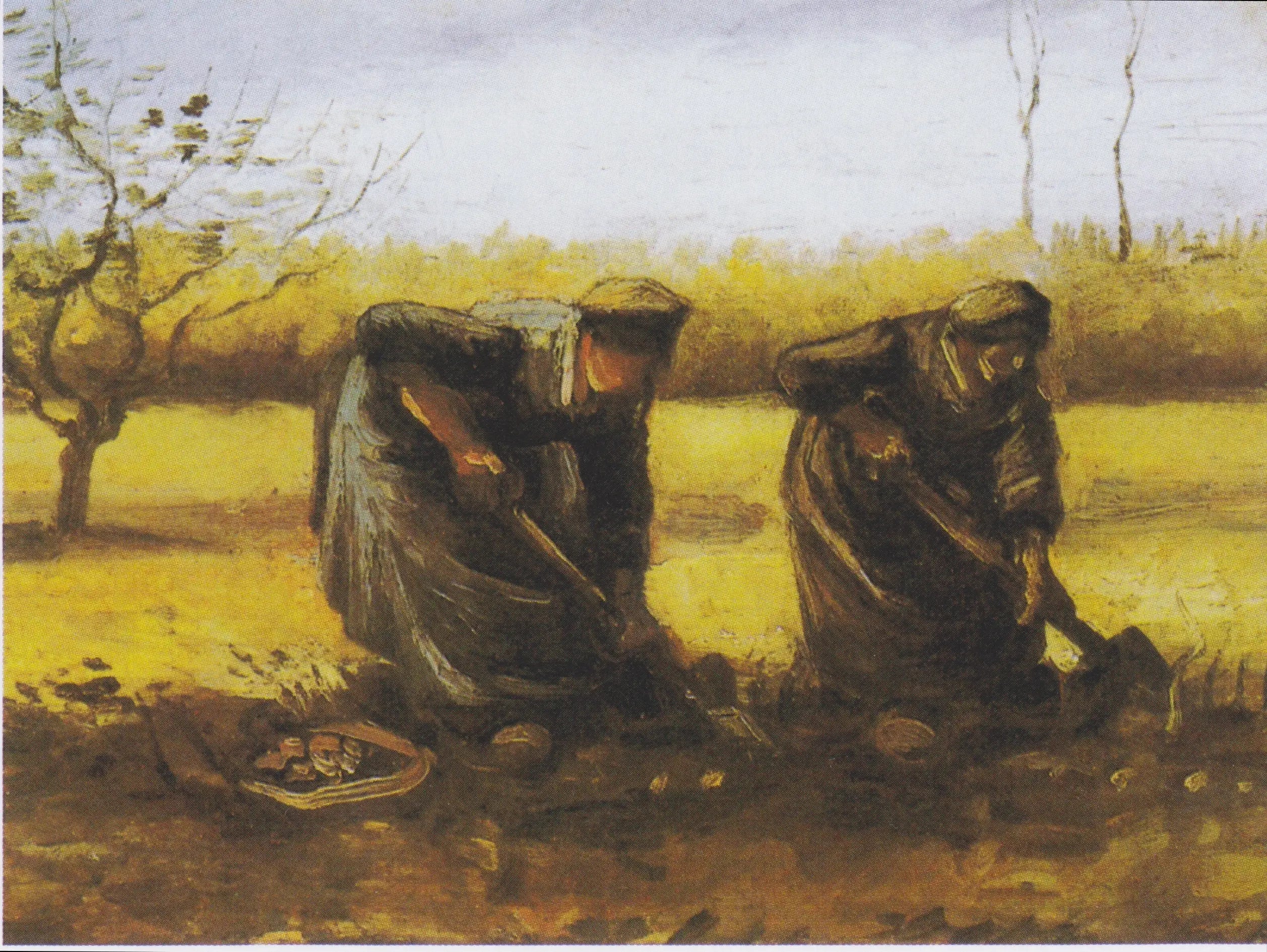Reproduction du tableau « Deux paysannes creusant des pommes de terre - Vincent van Gogh » par Alpha Reproduction en peinture à l’huile