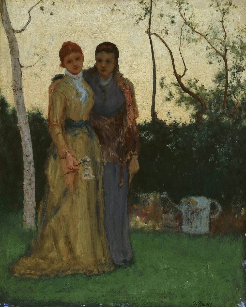 Deux sœurs dans le jardin - George Inness image 1 tableau peint à l’huile sur toile