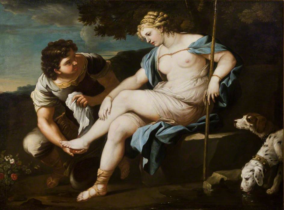 Diana se repose de la chasse - Luca Giordano image 1 tableau peint à l’huile sur toile