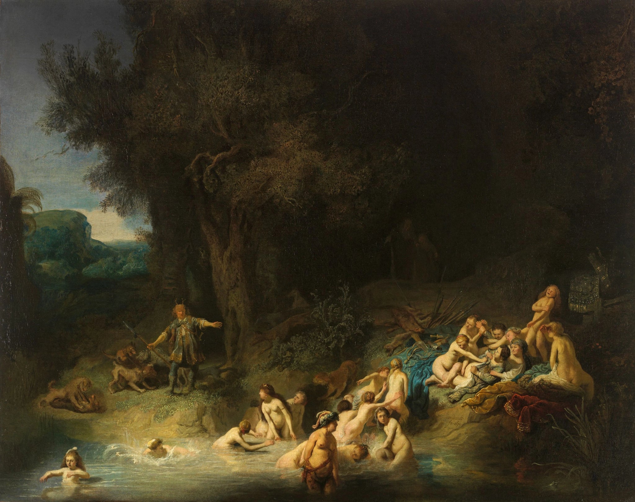 Diane au bain avec Actéon et Callisto — Rembrandt