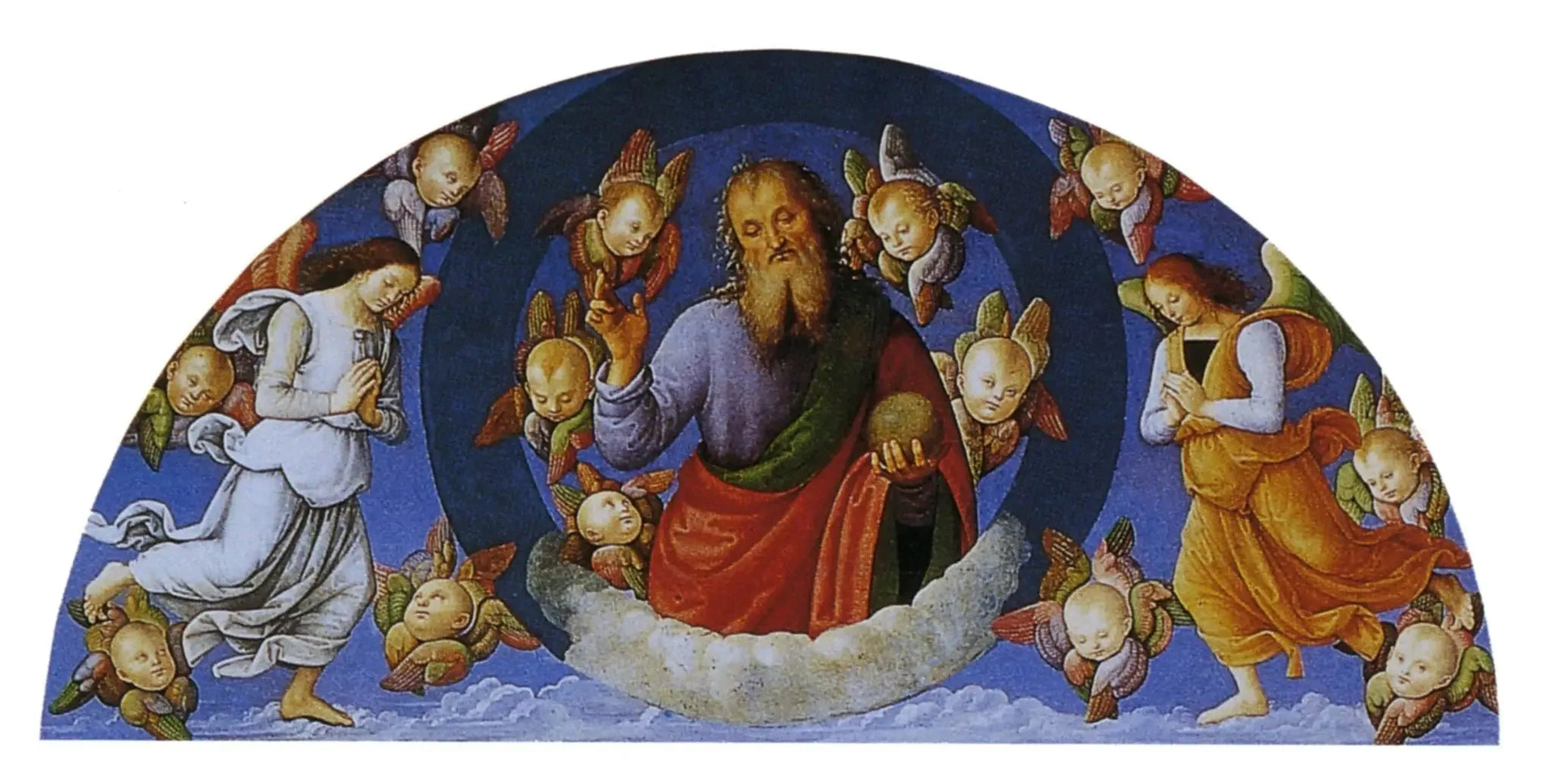 Dieu le Père bénissant parmi les anges - Pietro Perugino image 1 reproduction d’œuvre d’art à l’huile