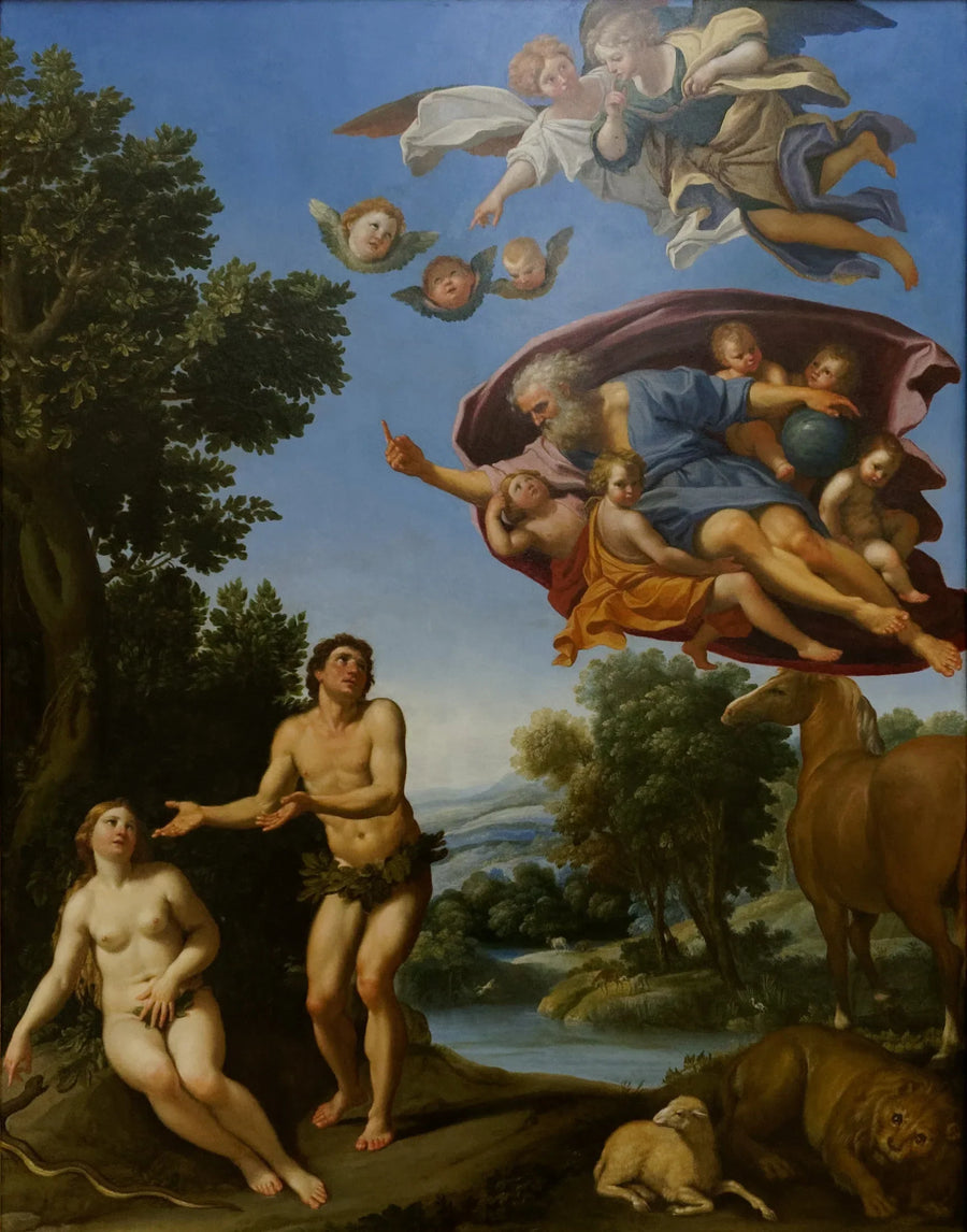 พระเจ้าตำหนิอาดัมและอีฟ - Domenichino