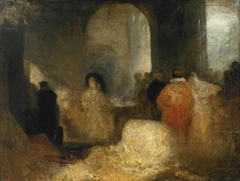 ห้องอาหารในห้องใหญ่กับตัวละครในชุดแต่งกาย - เจ. เอ็ม. วี. เทิร์นเนอร์