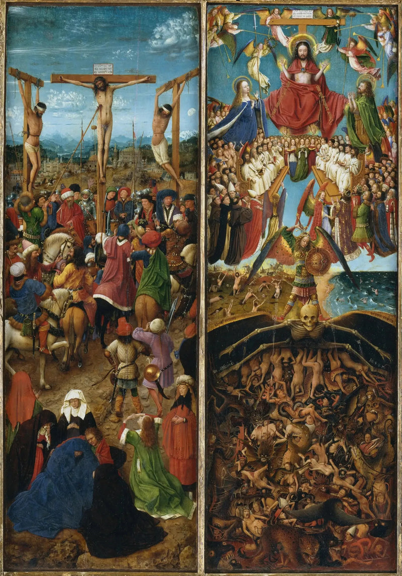 ภาพวาดคู่ของการตรึงไม้กางเขนและการพิพากษาครั้งสุดท้าย - Jan van Eyck
