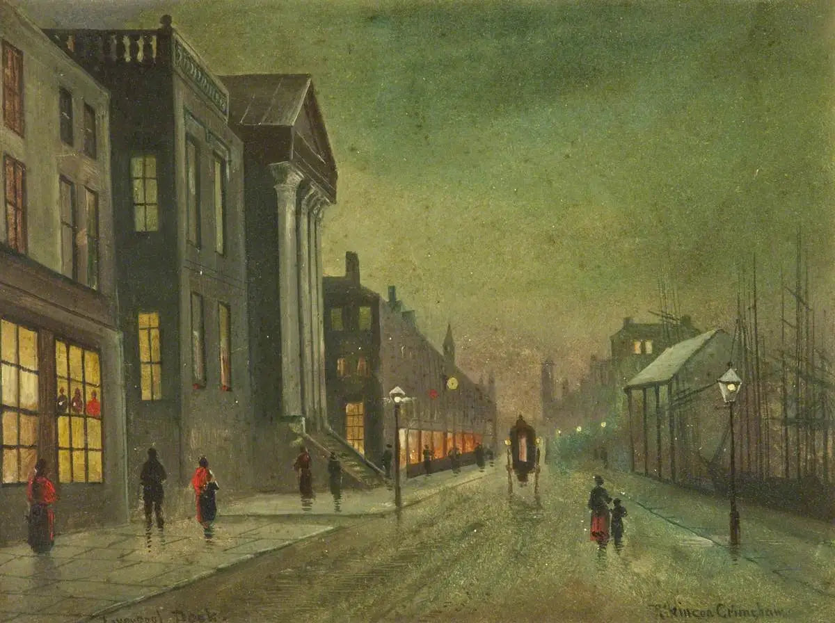 Docks de Liverpool (panneau 1 sur 5) - John Atkinson Grimshaw image 1 reproduction artisanale de tableau