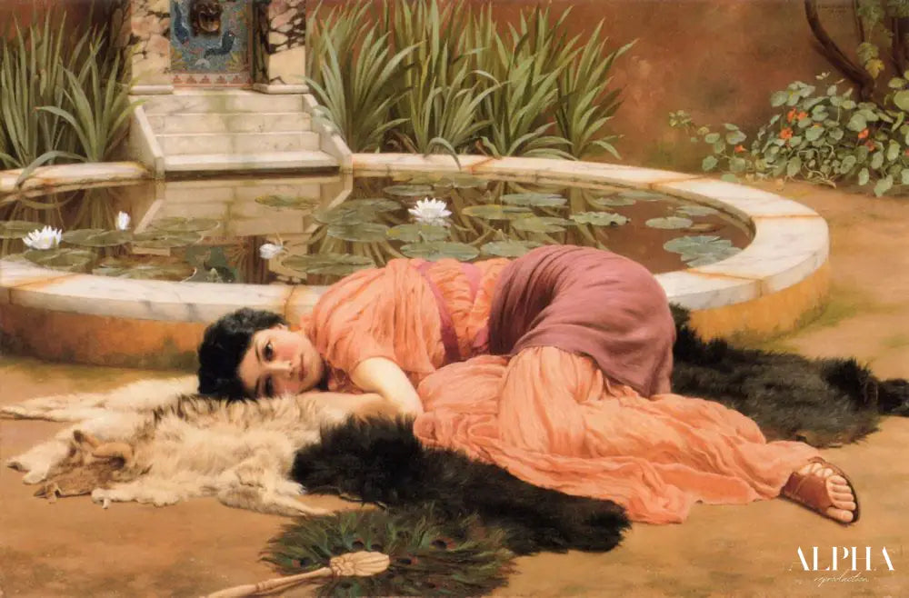 Dolce Far Niente - John William Godward - Reproductions de tableaux et peintures haut de gamme