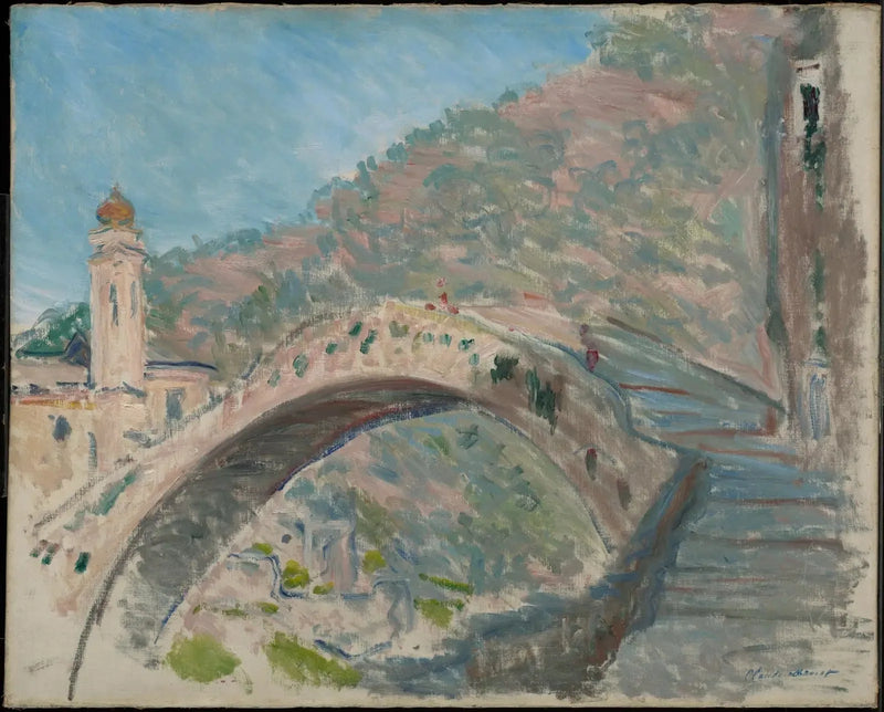 Dolceacqua, สะพานเก่าเหนือแม่น้ำ Nervia - Claude Monet
