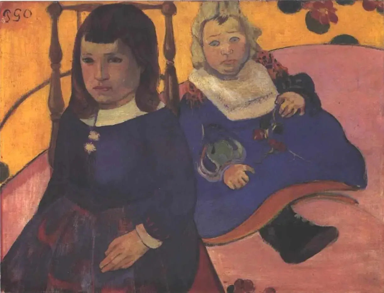 Double portrait d'enfants - Paul Gauguin image 1 copie peinte à la main à l’huile
