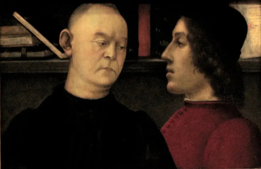 Double portrait de Piero del Pugliese et Filippino Lippi - Filippino Lippi image 1 copie de tableau peinte à la main