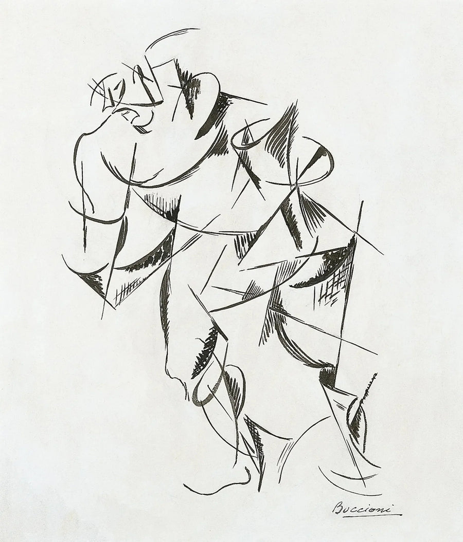ความกระฉับกระเฉงของร่างกายมนุษย์ : Boxer - Umberto Boccioni