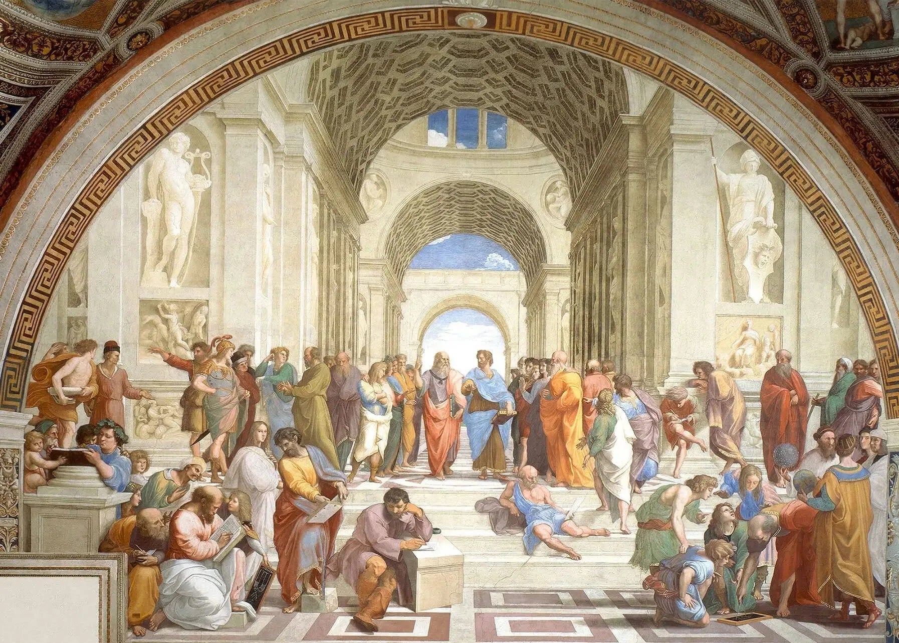 École d'Athènes - Raphaël Sanzio image 1 reproduction de peinture à l’huile