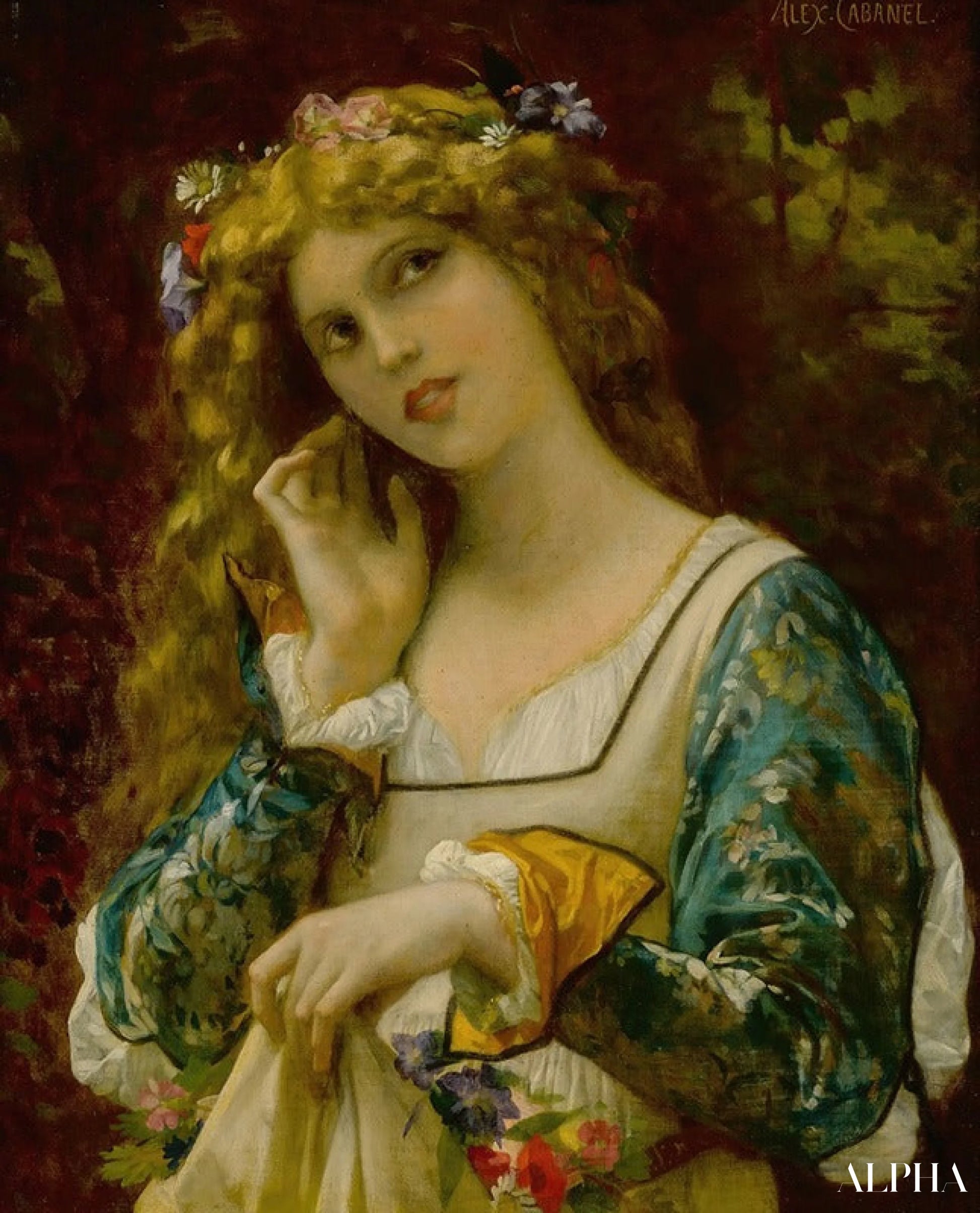 Reproduction du tableau « Écoutant La Voix D’echo  - Alexandre Cabanel » par Alpha Reproduction en peinture à l’huile