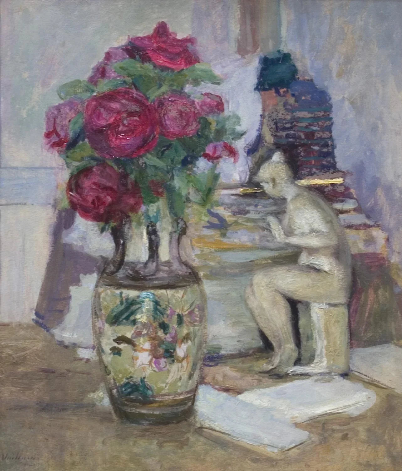 Fleurs avec Léda, peinture de Édouard Vuillard
