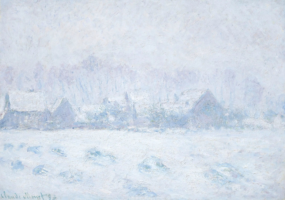 Effet de neige à Giverny - Claude Monet image 1 reproduction artisanale de tableau