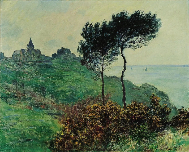 โบสถ์แห่งวาแรงเกวิลล์, ท้องฟ้ามืดครึ้ม - Claude Monet
