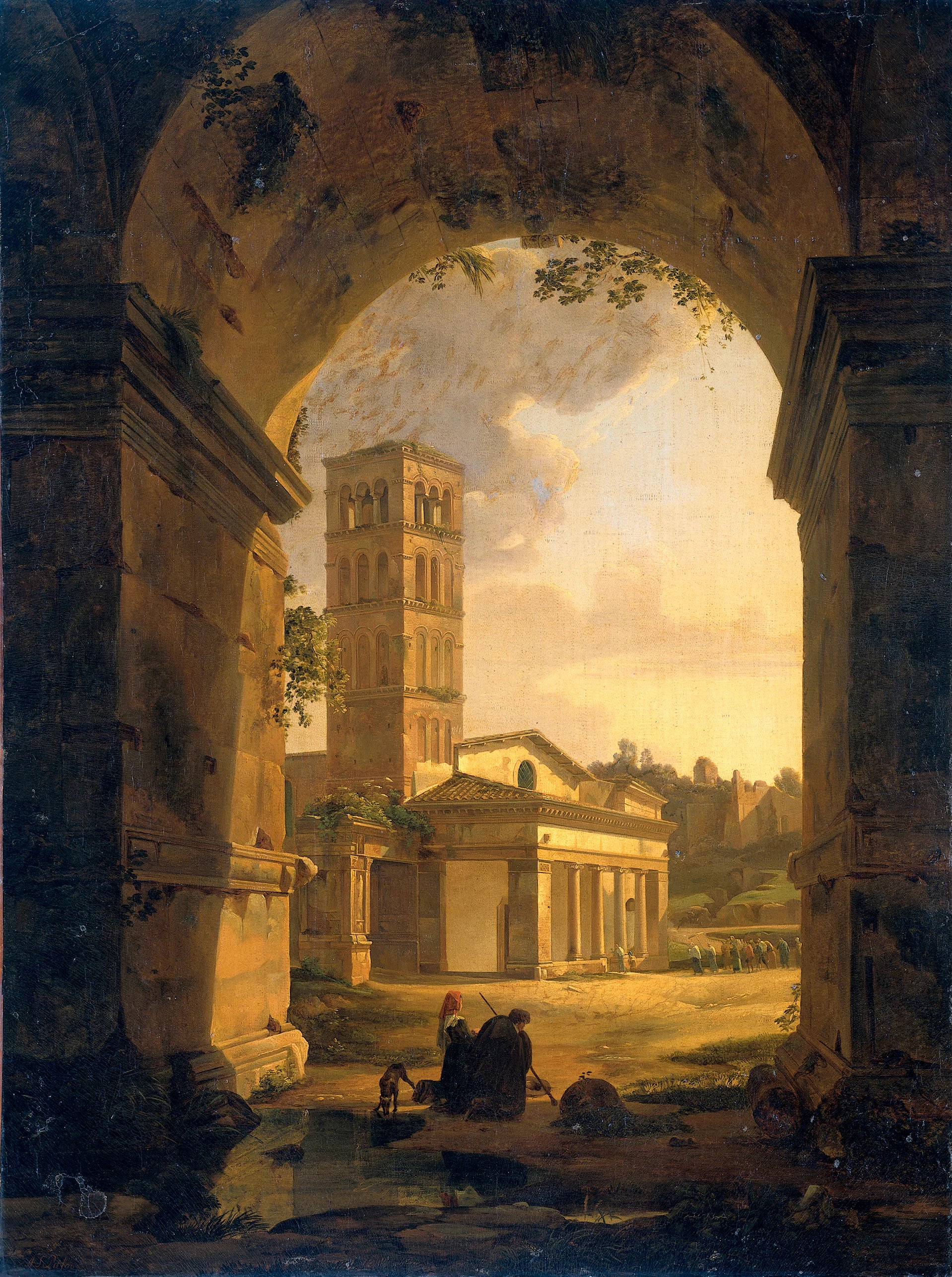 L'église de San Giorgio in Velabro à Rome - Anton Sminck Pitloo