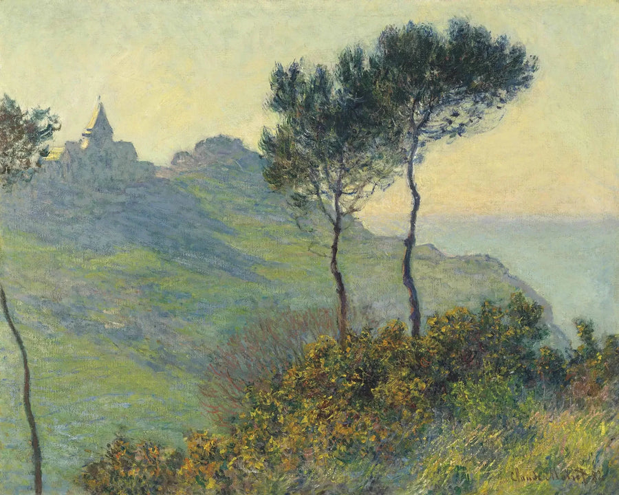 โบสถ์ Varengeville พระอาทิตย์ตก W726 - Claude Monet