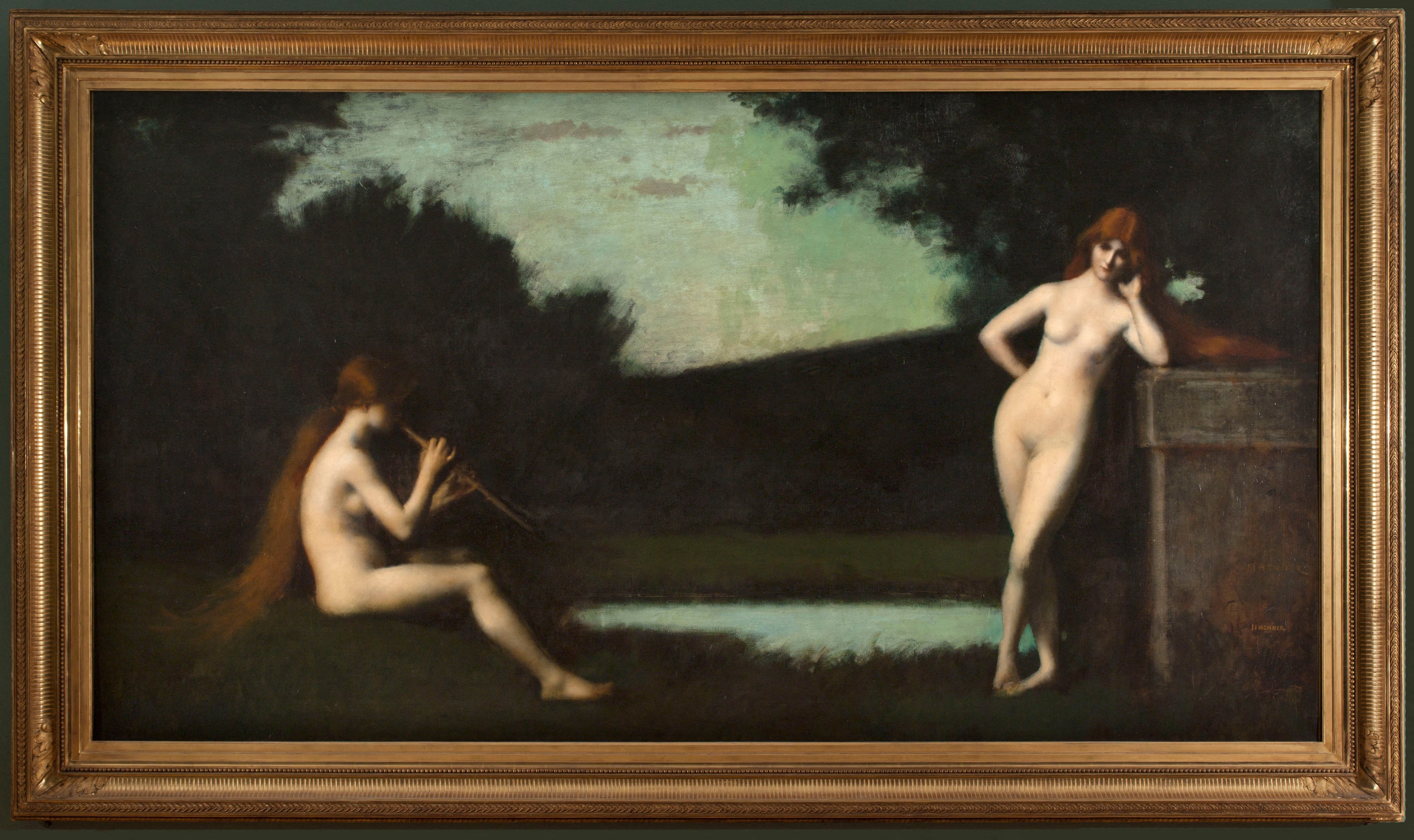 Églogue - Jean-Jacques Henner image 1 reproduction d’œuvre d’art à l’huile