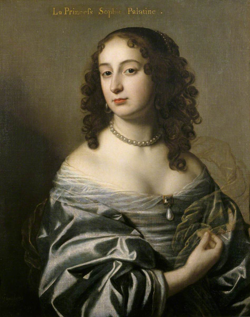 Électrice Sophie, princesse palatine, épouse d'Ernest Auguste, électeur de Hanovre (1630-1714) - Gerrit van Honthorst image 1 copie peinte à la main à l’huile